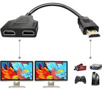 HDMI Splitter Cables Male 1080P to Dual HDMI Female 1 to 2 Way HDMI Splitter Adapter Cable for HDTV HD, LED, LCD, TV, Support Two TVs at The Same Time