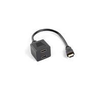 lanberg AD-0019-BK HDMI-A Male to 2x HDMI-A Female (1.4) Adapter Splitter with Cable 20 cm Black