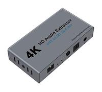 HDMI Switch 2x1 HDMI Splitter 2 in 1 Out Switcher HDMI Converter with 3.5mm/Optical Audio Extractor Adapter Support 4K30HZ 1080P Full HD for Xbox360 PS4 Roku HDTV Apple TV