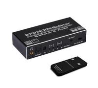HDMI Switch 2x2, 2 Ports HDMI Switch Splitter 2 in 2 Out with IR Remote Control, Support HDMI 2.0, HDCP 2.2, Ultra HD, 4K x 2K@60Hz, 3D, 1080P (Dual Monitors Duplicate/ Mirror Only)