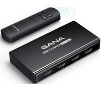 HDMI Switch 3 in 1 Out 4K@60Hz, GANA HDMI Splitter Switcher with Remote, Aluminum HDMI 2.0 Switch Box Hub for 3D, HDCP2.2, HDR, Compatible with Xbox, PS5/4/3,Fire Stick,Roku,Blu-Ray Player, Black