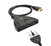 HDMI Switch 3 in 1 Out, 4K UHD HDMI Splitter, 4K @ 30Hz 3D UHD Switch, Supports PS5, PS4, PS3, Xbox, HDTV, Laptop, Blu-ray, DVD, Fire TV Stick, Plug and Play, No Power Supply
