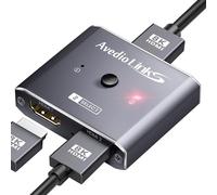 HDMI Switch 4K 120Hz, avedio links 8K HDMI 2.1 Switch Splitter 2 in 1 Out, Aluminum Alloy Bi-Directional Switcher Support Ultra HD 8K@60Hz 4K@144Hz High Speed 48Gbps for PS4, PS5, Xbox Series X