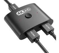 HDMI Switch 4K@120Hz, HDMI Splitter 2 in 1 Out or 1 in 2 Out Aluminium Case Bidirectional Switcher Supports HDR 3D Dolby Vision Compatible with Xbox PS5 PS4 Switch TV PC Laptop DVD Projector Monitor