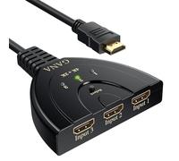 HDMI Switch 4K, GANA Gold Plated 3-Port HDMI Splitter | HDMI Switcher | Supports 4K/Full HD1080p/3D with High Speed Pigtail Cable