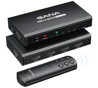 HDMI Switch 5 in 1 Out 4K@60Hz, GANA HDMI Splitter Switcher with Remote, Aluminum Hdmi 2.0 Switch Box Hub for 3D, HDCP2.2, HDR, Compatible with Xbox, PS5/4/3,Fire Stick,Roku,Blu-Ray Player, Black