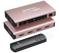 HDMI Switch 5 in 1 Out 4K@60Hz, GANA HDMI Splitter Switcher with Remote, Aluminum HDMI 2.0 Switch Box Hub for 3D, HDCP2.2, HDR, Compatible with Xbox, PS5/4/3,Fire Stick,Roku,Blu-Ray Player, Rose