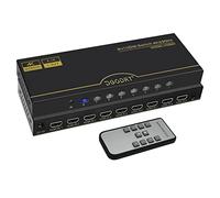 HDMI Switch 8 in 1 Out 4K@30Hz, 8 Port HDMI Switcher Selector Box with Remote and Auto Switch, Support 3D HDR10 HDCP2.2, 8x1 Game Switcher Hub Compatible with PS5 Xbox Nintendo Switch Roku Fire Stick