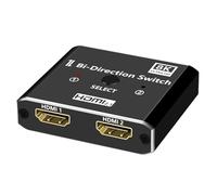 HDMI Switch 8K@60Hz 4K@120Hz, Aluminum HDMI 2.1 Switcher 2 in 1 Out, HDM I Splitter Supports HDR10+ 48 Gbps 3D Dolby VRR, HDM I Switcher Compatible with TV PS5/4 B0X Laptops PC Projector-Black