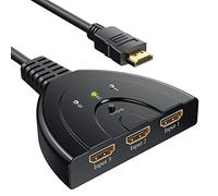 HDMI Switch, GANA Gold Plated 3-Port HD MI Switcher/HDMI Splitter/Supports Full HD1080p/3D with High Speed Cable