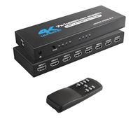 HDMI switcher 7 in 1 Out 4K 60Hz 7x1 HDMI 2.0 Switcher with Wireless IR Remote Supports 3D Dolby Vision/Atmos for HDTV Digital Projectors Home Cinema XBOX, PS5/4, Roku, Fire Stick