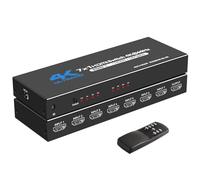 HDMI switcher 7 in 1 Out, 7x1 HDMI 2.0 Switcher 4K@60Hz with Wireless IR Remote Support 7 in 1 Supports 3D Dolby Vision/Atmos for HDTV Digital Projectors Home Cinema B-0-X, PS5/4, Roku, Fire Stick