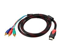 HDMI to 3 RCA Cable RGB Male to Audio Video AV Conversion Line Adapter Transmitter Cord for HDTV DVD HD 1080P 5ft 1.5 m Black and Red