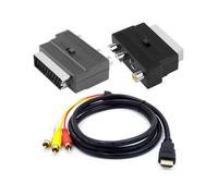 Hdmi To 3Rca Scart Two In One Adapter Cable 1.5M Male Video Av Audio Phono