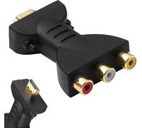 HDMI to AV RGB RCA Converter, High-Definition AV Video Adapter, delivering maximum 1080P resolution, Component Converter Video Audio Adapter,Adapter Gold Plated Red White Interface,Compatible with TV