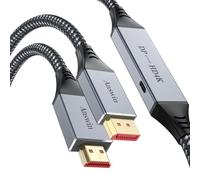 HDMI to DisplayPort Cable Bidirectional 4K@60Hz DisplayPort to HDMI 3Ft | HDMI DisplayPort cable with USB-C power, braided build, bi-directional 4K, 2K@120Hz for PS5, Xbox, Laptop, PC and monitors