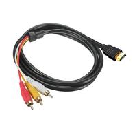 HDMI to RCA Cable 5ft/1.5m HDMI Male to 3 RCA Cable Audio Video AV Adapter Converter Extension Code 1080P High Definition for HDTV DVD Most LCD Projectors Transmitter (No Signal Conversion Function)