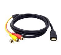 HDMI to RCA Cable Adapter RCA to HDMI Cable Male to 3RCA Converter Video Audio AV Cable Connector Adapter for DVD HDTV TV Projector AV Cord for PS4 PS3 Xbox 1080P 6ft