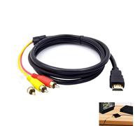 HDMI to RCA Cable, HDMI to RCA Converter Cable 1.5m/5ft, Red Yellow White Cables, Converter Cord, 1080P Composite Audio Video Adapter for Connecting Device to Older TVs Monitors Projectors DVD Systems