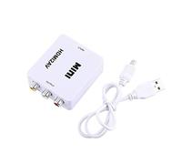 HDMI to RCA Converter, HD 1080p Digital HDMI to RCA Composite Video Audio AV CVBS Adapter Converter with USB Charging Cable for TV, VHS VCR, DVD Recorder(white)