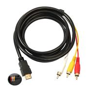 HDMI to RCA TV Cable, 1.5 M HDMI to 3 RCA Cable AV Audio Video Converter Cord Adapter Plug & Play Composite Video Adapter Supports 1080P for TV HDTV DVD Players Most LCD Projector Transmitter