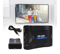 HDMI to SCART Adapter 1080P Video Audio Upscale Converter USB Cable