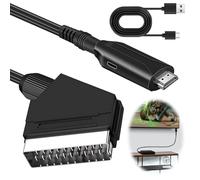 HDMI to SCART Converter Cable, All-in-One Video Audio Adapter for TV 1080P | HDMI Input to Scart Output, Plug & Play Adapter with USB Cable for PS3 Sky Xbox STB VHS Blu-Ray, Supports PAL/NTSC Formats