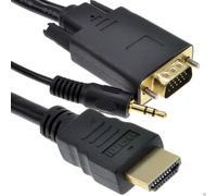 HDMI to SVGA with Audio PC or Laptop to Monitor TV Video Cable 1m