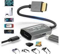 HDMI to USB C Adapter 4K@60Hz for AR Glasses - HDMI Source to USB C Display for XREAL One/Air 2 Pro,VITURE Pro,RayNeo,Rokid,Switch 2/1,Steam Deck,PS5/4,Xbox,ROG Ally,Monitor, HDMI Male to USB C Female