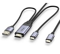 HDMI to USB C Cable 8.2FT 4K60Hz, HDMI Source and Power Supply to USB C Display Converter, for Xbox PS5 Steam Deck Dock to Apple Studio Display, Nreal, Xreal, Xreal Beam, Rayneo, Touchable Monitor