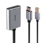 LINDY 0.5m HDMI to USB Type C Converter - 4K UHD 3840x2160@60Hz, 18Gbps, DP 1.2 Alt. Mode, HDCP 1.4, 7.1ch 192kHz 24bit Sound, Aluminium