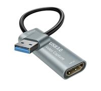 HDMI to USB3.0 Capture Card, HDMI Audio Video Capture Device, 4K 2K 1080P @60HZ 60FPS Game Capture Card for Streaming Teaching Windows Mac Linux PS5 Xbox Gaming Broadcasting Video Recording on OBS