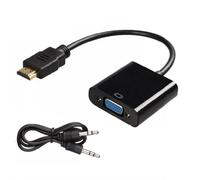 HDMI to VGA adapter 1080P Full HD Digital to Analog Video Adapter with 3.5mm Audio Jack Cable,Hdmi Male to VGA Female Adapter,Female Gold-Plated To hDMI Male Connector for Monitor, Laptop, Computer