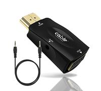 HDMI to VGA Adapter Cable, HDMI-VGA Gold Plated (Male to Female) for Computer, Desktop, Laptop, PC, Monitor, Projector, HDTV, Chromebook, Raspberry Pi, Roku, Xbox and More - Black