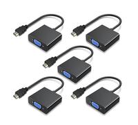 HDMI to VGA Adapter, Gold Plated HDMI to VGA Adapter (Male to Female) Compatible with Computer, Desktop, Laptop, PC, Monitor, Projector, HDTV, Chromebook, Raspberry Pi, Roku, Xbox and More (5pcs)