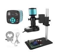 HDMI USB Microscope Camera 1080P 48MP 4K Continus Zoom Video Monocular Microscope Camera Digital 180X Zoom C Mount Lens For CPU PCB Motherboard Detection (Color : 48MP Small)