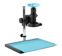 HDMI VGA USB Video Microscope Camera 200X 0.7X-5X Adjustable Monocular Microscope Zoom C Mount Lens Set For PCB Soldering Phone Repair PCB inspection (Color : HDMI USB)