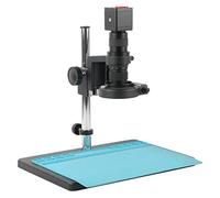 HDMI VGA USB Video Microscope Camera 200X 0.7X-5X Adjustable Monocular Microscope Zoom C Mount Lens Set For PCB Soldering Phone Repair PCB inspection (Color : HDMI VGA-01)