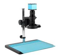 HDMI VGA USB Video Microscope Camera 200X 0.7X-5X Adjustable Monocular Microscope Zoom C Mount Lens Set For PCB Soldering Phone Repair PCB inspection (Color : HDMI VGA)