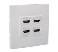 HDMI Wall Plate, 4 Ports 4K 60Hz Female to Female HDMI 2.0 Wall Panel for Computers, TVs, Hard Disks, Projectors