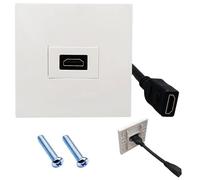 HDMI Wall Plate Panel Faceplate Single Port HDMI Socket Plug UK Standard Face Cover Mount Panel Jack Outlet Decorative Easy to Install for Hotel Home Office Building