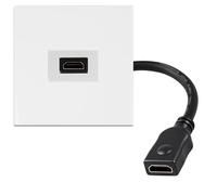 HDMI Wall Plate Panel Faceplate, Single Port HDMI Wall Socket Plug AV Audio Wall Face Plate Socket White Decorative Face Cover Jack Outlet Mount Panel for Home Theatre Office Hotel Building