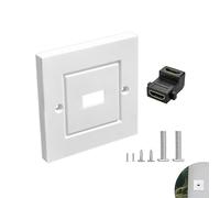 HDMI Wall Plate Single Port, Decorative 4K 60Hz Ultra HD Socket Faceplate, 86x86mm Flush Mount Wall Outlet Panel, Gold Plated Connector for TV Projector Home Cinema Office AV Installation