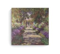 HDMINE Claude Monet Painter Work（A Pathway in Monets Garden Giverny） poster Wall Art Scroll Canvas Painting Picture Living Room Decor Home 16x16inch(40x40cm)