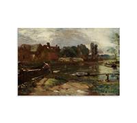 HDMINE John Constable Painter Work(Flatford Mill From The Lock) poster Canvas Wall Art Prints Photo Picture Paintings Room Decor Home Decorative 12x18inch(30x45cm)