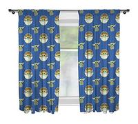 HDmirrorR Baby Yoda Curtains | Star Wars Mandalorian Night Design | Officially Licensed Microfibre Pleated Curtains | 66" Wide x 72" Drop
