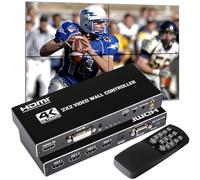 HDMl Video Wall Controller 2x2 4K, 4 TV Support Screens into 1 Wall Display Video Wall Processor with 8 Splicing Modes1x1,2x2,1x2,1x3,1x4,2x1,3x1,4x1, RS232, 180° Rotate, Audio Extractor