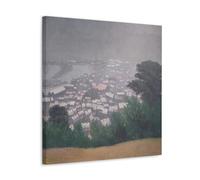 HDMMXEN Honfleur Dans La Brume by Felix Vallotton Canvas Art Poster Cool Artworks Painting Wall Art Canvas Prints Hanging Picture Home Decors Gift Idea 20x20inch(50x50cm)