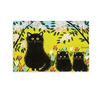 HDMMXEN Maud Lewis Paintings ：Three Black Cats #2，Art Poster Art Canvas Painting Decor Wall Print Photo Home Modern Decoratives 16x24inch(40x60cm)