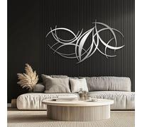 HDMOZUYT Abstract Line Metal Wall Art, Modern Geometric Flowing Curved Lines Wall Decor, Mid Century Metal Irregular Artwork, Housewarming Gift, Luxury Style Hanging Decor for Living Room Bedroom Off